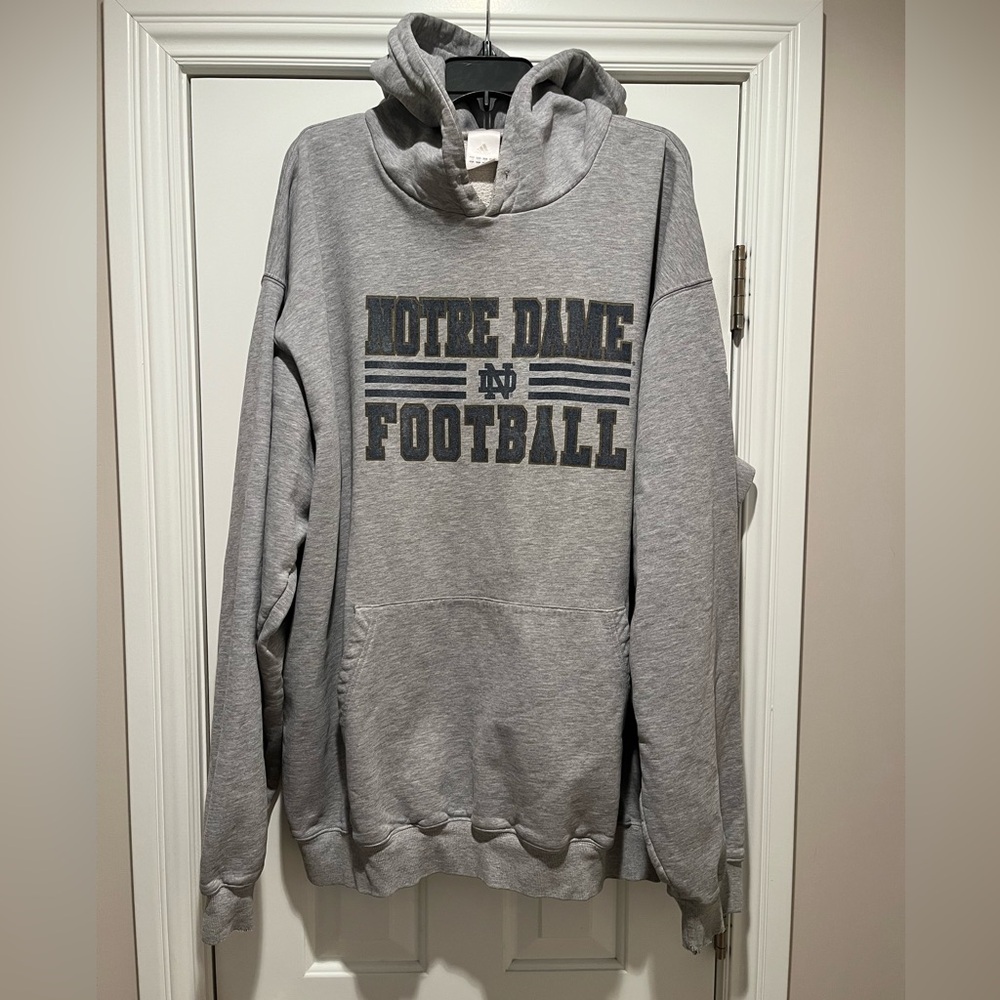 Adidas Gray Notre Dame Football Hoodie